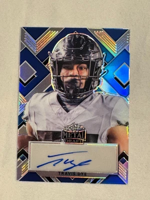 2022 Leaf Metal Draft Travis Dye Blue Prismatic Auto /30 USC/Oregon - Imagem 1 de 2