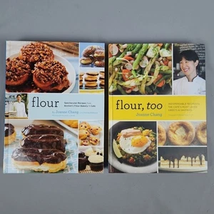Flour & Flour, too Joanna Chang Boston Bakery Cafe Cookbook Lot (2) Signed - Picture 1 of 17