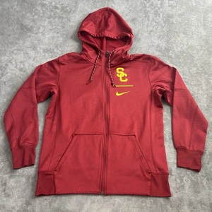 Nike Giacca Uomo Medium Therma-Fit NCAA USC Trojans Full Zip Felpa con Cappuccio Sideline - Foto 1 di 13