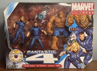Marvel Universe Fantastic Four Figure Set Invisible Woman Mr. Fantastic Thing - Image 1 of 4