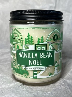 Bath & Body Works VANILLA BEAN NOEL Tarro Vela Perfumado Mecha Única Navidad 7oz Foto 1 de 4