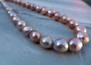 Natural Luster Avocado Edison Pearl Necklace - Picture 1 of 10