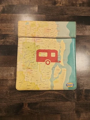 Bolso sin asas interior de cuero fósil Suade mapa de carreteras RV Foto 1 de 4