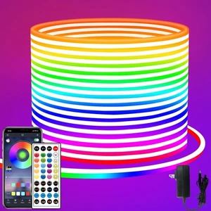 LED neon Lights Strip 66ft,DC 24V RGB LED neon Light Strip APP Remote Controls - Picture 1 of 8