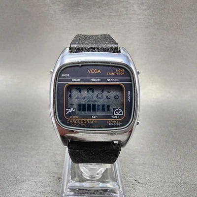 Relógio digital Citizen Vega masculino 33mm prata cronógrafo tempo duplo 9468-3911 PEÇAS - Imagem 1 de 4