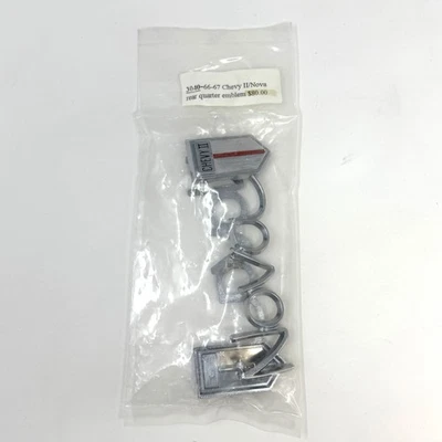 Peças de acabamento 1966-1967 Chevrolet Chevy II Nova conjunto de emblema traseiro feito nos EUA - Imagem 1 de 4