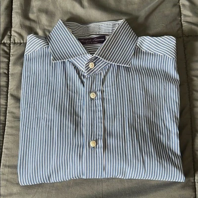 Ralph Lauren Purple Label Striped Dress Shirt Size 16 - Image 1 of 4