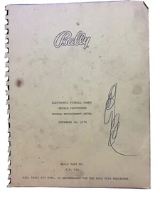 Bally Electronic Pinball Games Repair Procedures Module Replacement Level 1976 - Picture 1 of 5