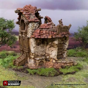 Ruined Cottage Building Tabletop Gaming Terrain 28mm Wargames Scatter Scenery - Picture 1 of 3