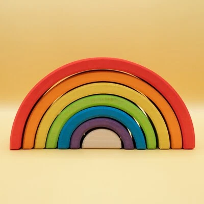 Juguete apilador arco iris de madera - no tóxico, ecológico, Montessori Foto 1 de 2