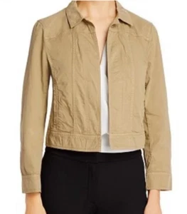 NEW W TAGS Theory Shrunken Cotton Jean Jacket in Khaki, Sz S - Picture 1 of 2