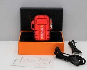 RED Plasma Electric USB Rechargeable Flameless Lighter Waterproof Windproof - Picture 1 of 8