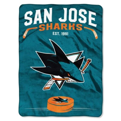 Manta de felpa San Jose Sharks, 60”x80” - Manta cálida y suave de la NHL Foto 1 de 3