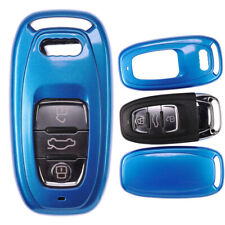 Auto Schlüssel Cover Hülle Blau für Audi A5 S5 Q5 A7 A8 A6 S6 A4 S4 Smartkey