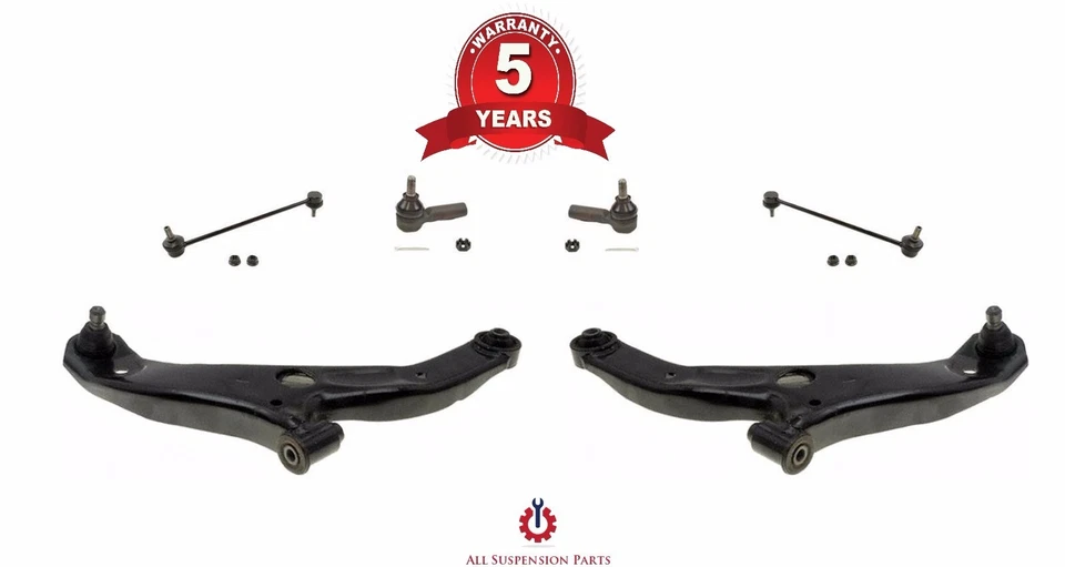 Protege & Protege5 Suspension Control Arms Tie Rods Sway Bar Links 6pc Kit - Image 1 of 1