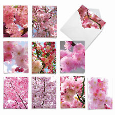10 Blank All Occasion Cards Pack - Cherry Blossoms