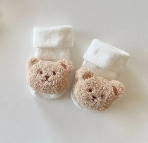 Pair Baby Winter Bear Doll Socks Non-slip Kids Floor Unisex - Picture 1 of 1