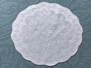 White on White lace Regency Doily 14 1/2"W x 131/4"L oval - Picture 1 of 2