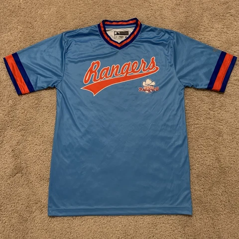 Vintage Texas Rangers Majestic Cooperstown Collective Light Blue Jersey True Fan Cover