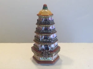 Limoges France Rochard Asian Pagoda Trinket Box - Picture 1 of 8