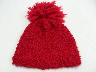 Tejido Rojo - Hecho a Mano en los EE. UU. - ¡Talla Niño Medias Gorra Gorro! Foto 1 de 4