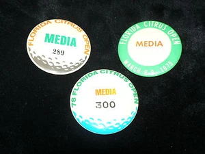 Florida Citrus Open Pinback Lot of 3 1975 Golf Tournament Pin Trevino Badge - Picture 1 of 1