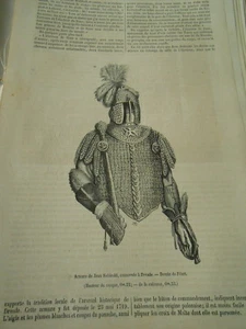 Armure de Jean Sobieski 1869 Gravure Oldp Print - Imagen 1 de 1