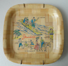Jamaica Souvenir Bamboo Plate With Wire Wall Hanger - Limbo / Steel Drummer