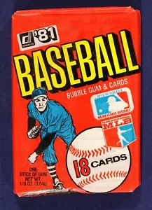 1981 Donruss Baseball Unopened Factory Sealed Pack NM *inv4 - Foto 1 di 2
