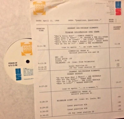 4/11/88 SOLID GOLD SCRAPBOOK FEATURES 17 HITS WITH 'QUESTIONS' IN THE TITLE - Image 1 of 2