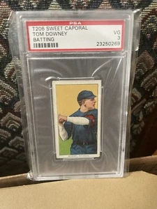 1909-1911 T206 Sweet Caporal Tom Downey Batting PSA 3 VG Baseball Tobacco Card - Imagen 1 de 2