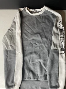 Calvin Klein Medium Pullover grau weiß Sweatshirt langarm leicht - Bild 1 von 5