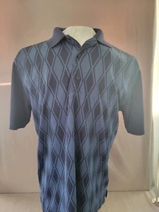 Greg Norman Shirt Mens XL Tall Play Dry Blue Argyle Short Sleeve Polo - Picture 1 of 4