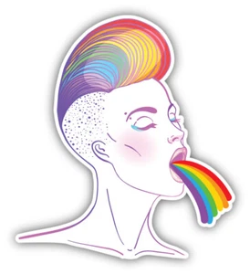 LGBT Rainbow Girl Vinyl Sticker Decal - Picture 1 of 1
