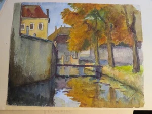 Robert LALOUE 1884-1929 DRAWING WATERCOLOR LANDSCAPE RIVER POST IMPRESSIONISM b - Picture 1 of 5