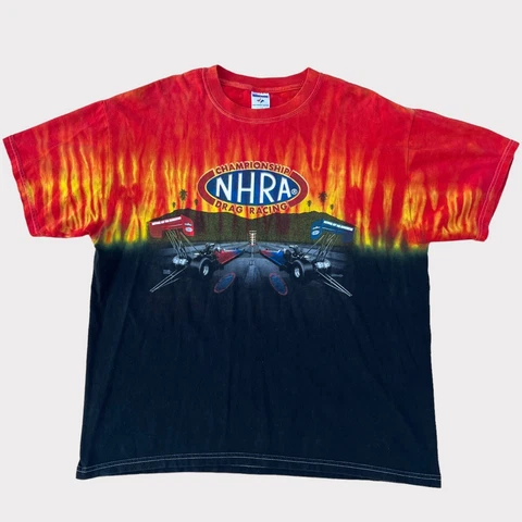 Vintage NHRA Championship Drag Racing Tie Dye T-shirt Size L Cover