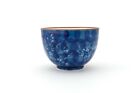 White Flowers Over Blue Japanese Tea Cups | Handmade & Painted in Japan | 185ml