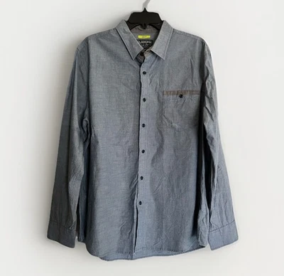 AMERICAN RAG Sz XL Slim Fit Blue Gray Button Down Shirt Collared Top - Image 1 of 4