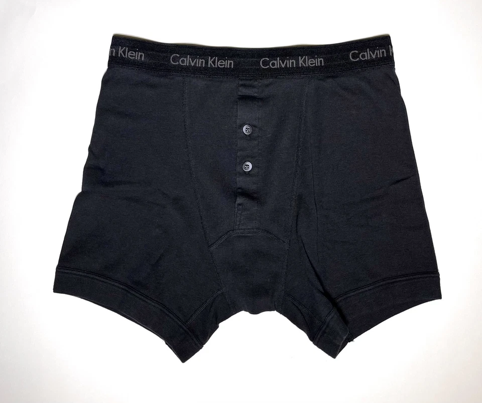 FRAT BOYS VIEJOS TODOS LOS DÍAS CALVIN KLEIN BOTÓN MOSCA CALZONCILLOS BOXER NEGROS M DE COLECCIÓN MEDIANOS Foto 1 de 4