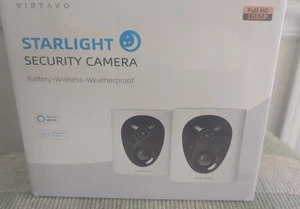 VIRTAVO Starlight Security Camera Full HD 1080P 2-Pk Battery Wireless Alexa - Picture 1 of 3