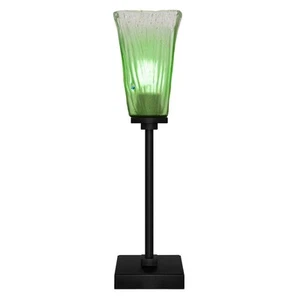 Quincy 18.25 in. Matte Black Accent Lamp with Glass Shade - Picture 1 of 2
