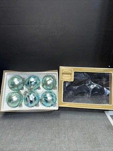 Vintage Weihnachten ~ Lanissa Glas Ornamente ~ Glimmer glitzernd ~ 6 verpackt West Germany - Bild 1 von 3
