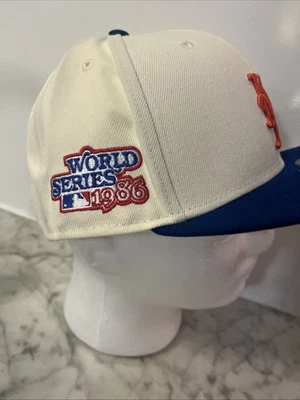 NEW YORK METS Cap NEW ERA 59FIFTY Fitted Hat 1986 WORLD SERIES Patch 7 5/8 - NWT - Image 1 of 4