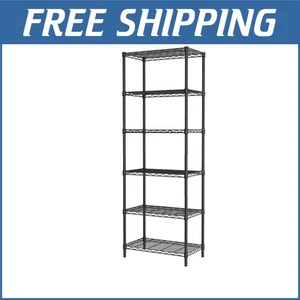 Compact Adjustable Storage Shelf - 6 Tiers, Rustproof Unit for Home Organization - Picture 1 of 11