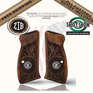Zib Griffe Holzserie Pistolengriffe für CZ COMPACT, Metallmedaillon Logo - Bild 1 von 7