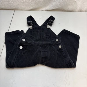 Vintage Faded Glory Latzhose Baby Zimmermann Druckknopf Beine Jeans schwarz Denim 18 Monate - Bild 1 von 11
