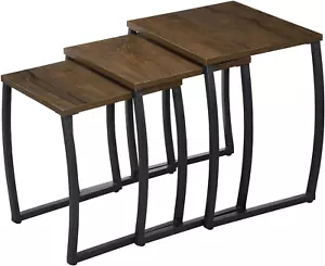 Nesting Tables, Vintage Side End Tables Living Room, Coffee Snack Table Set of 3 - Picture 1 of 7