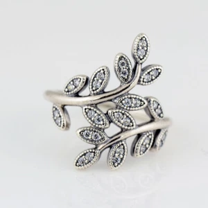 New Authentic Pandora Ring Sparkling Leaves Sterling Silver Ring 190921CZ - Picture 1 of 6