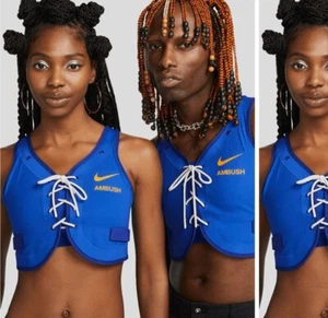 Nike X Ambush Top Sports Bra Game Royal Gold /Blue Yellow Limited L New - Picture 1 of 6
