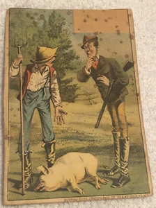 Farmer Confronts Man Who Shot His Pig Victorian Trade Card VTC 4 - Picture 1 of 2